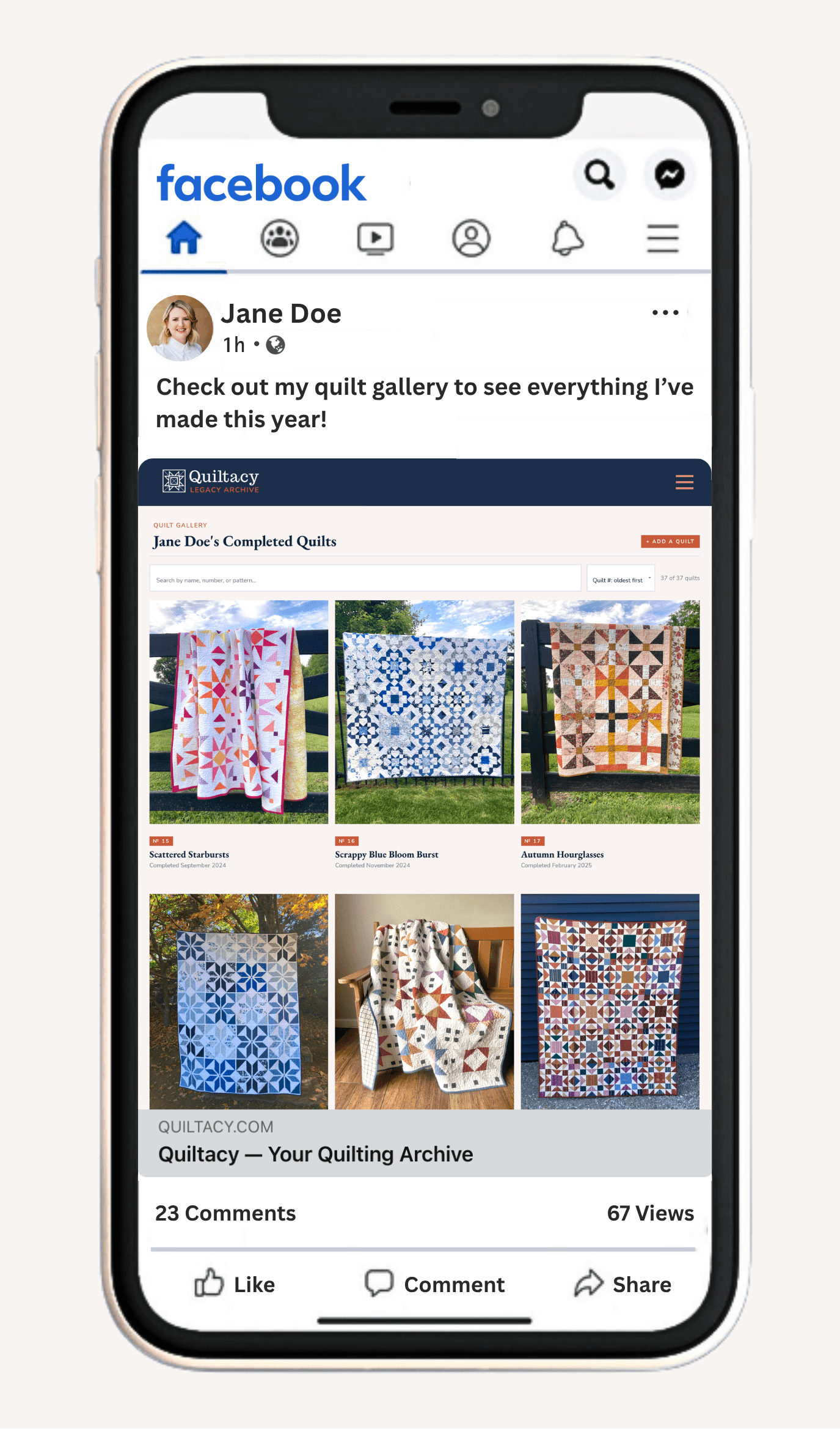 Gallery link shared on Facebook